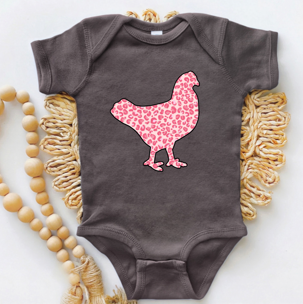 Pink Cheetah Chicken One Piece/T-Shirt (Newborn - Youth XL) - Multiple Colors!
