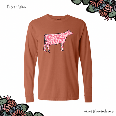 Pink Cheetah Dairy Cow LONG SLEEVE T-Shirt (S-3XL) - Multiple Colors!