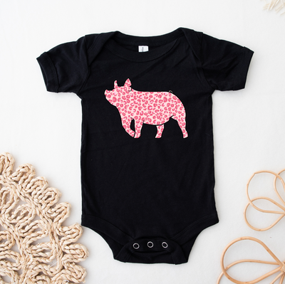Pink Cheetah Pig One Piece/T-Shirt (Newborn - Youth XL) - Multiple Colors!
