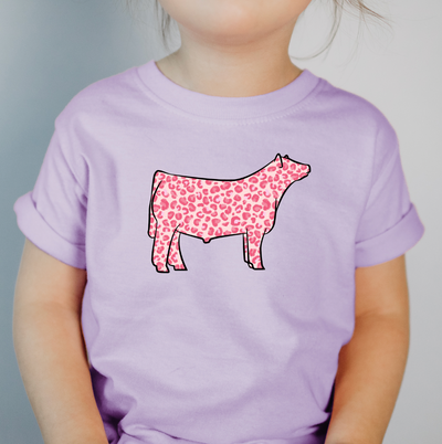 Pink Cheetah Steer One Piece/T-Shirt (Newborn - Youth XL) - Multiple Colors!