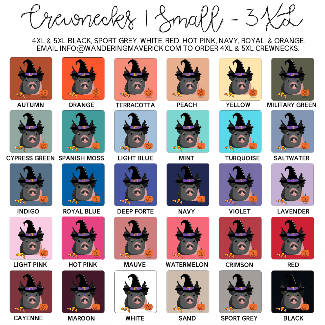 Halloween Pig Crewneck (S-3XL) - Multiple Colors!
