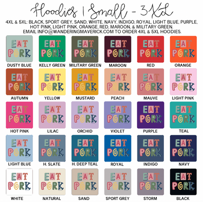 Magazine Letters Eat Pork Hoodie (S-3XL) Unisex - Multiple Colors!