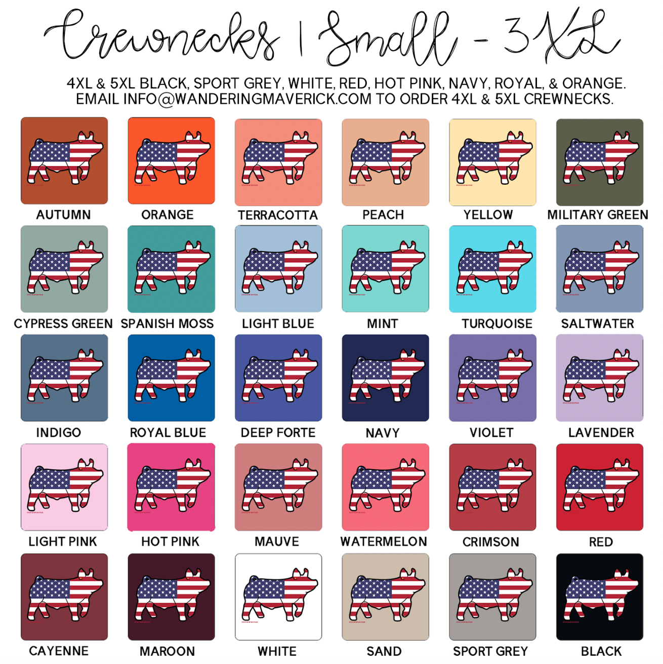Patriotic Pig Crewneck (S-3XL) - Multiple Colors!