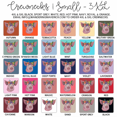 Pig Flower Crewneck (S-3XL) - Multiple Colors!