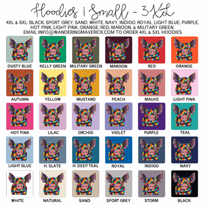 Rainbow Pig Hoodie (S-3XL) Unisex - Multiple Colors!
