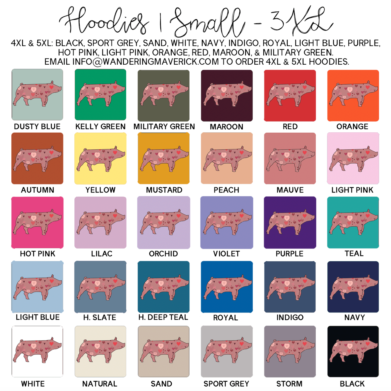 Valentines Pig Hoodie (S-3XL) Unisex - Multiple Colors!