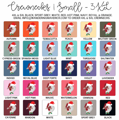 Christmas Spirit Chicken Crewneck (S-3XL) - Multiple Colors!