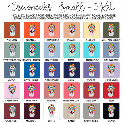 Chicken Headdress Crewneck (S-3XL) - Multiple Colors!