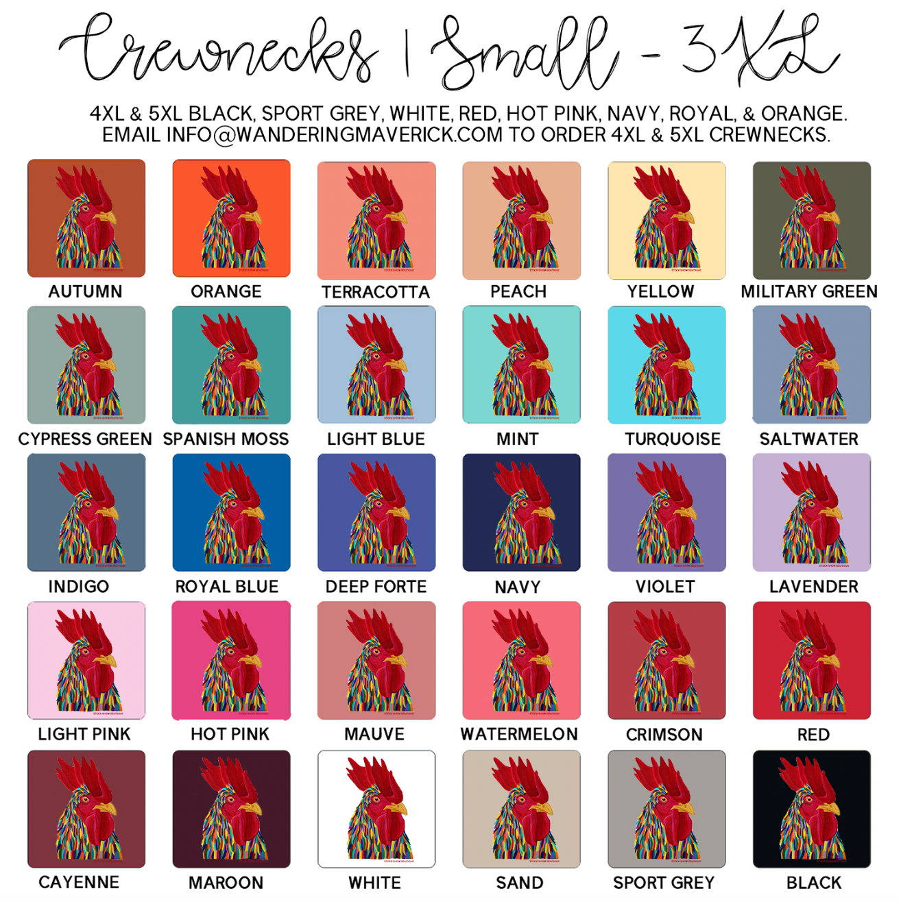 Rainbow Chicken Crewneck (S-3XL) - Multiple Colors!