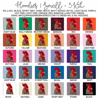 Rainbow Chicken Hoodie (S-3XL) Unisex - Multiple Colors!