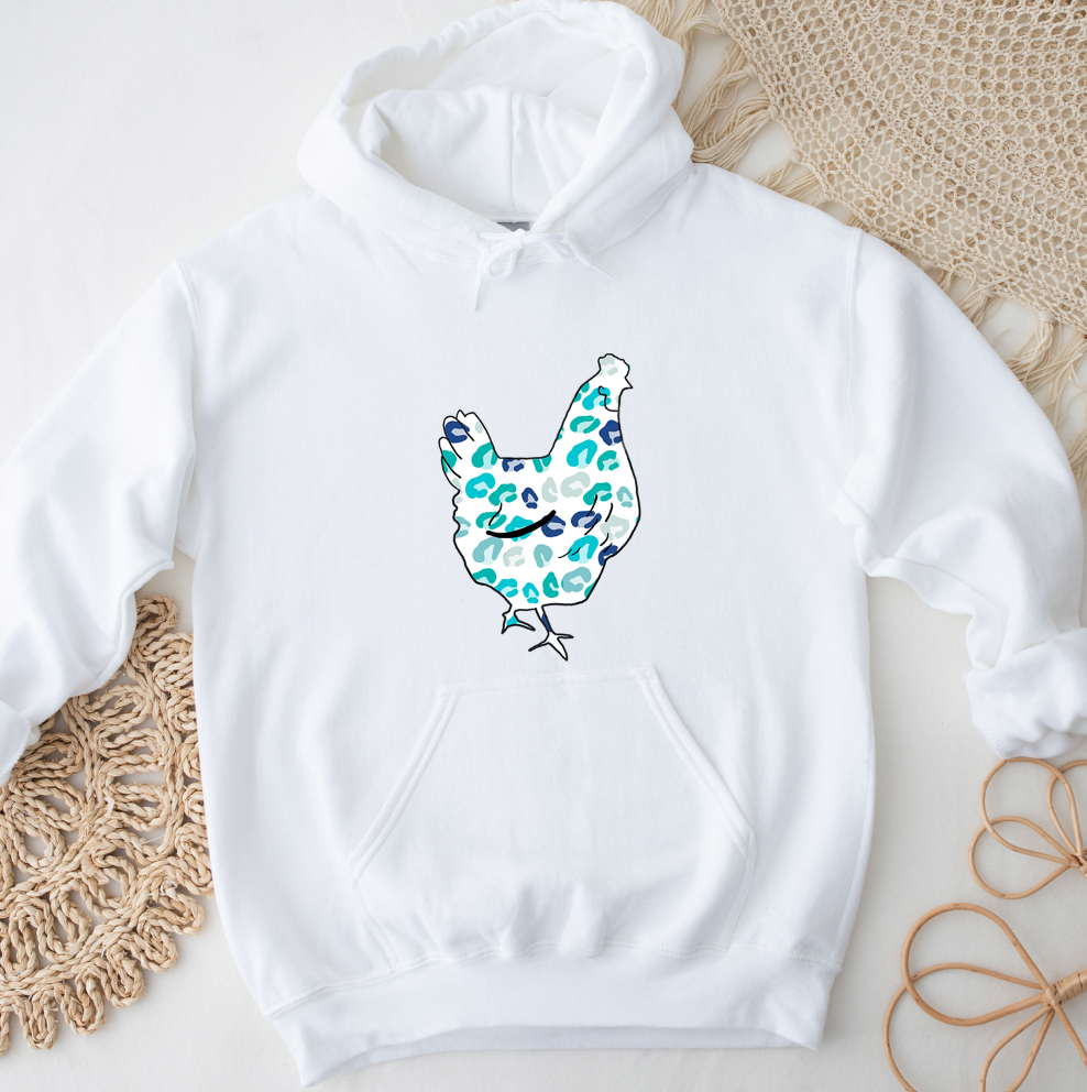 Turquoise Cheetah Chicken Hoodie (S-3XL) Unisex - Multiple Colors!