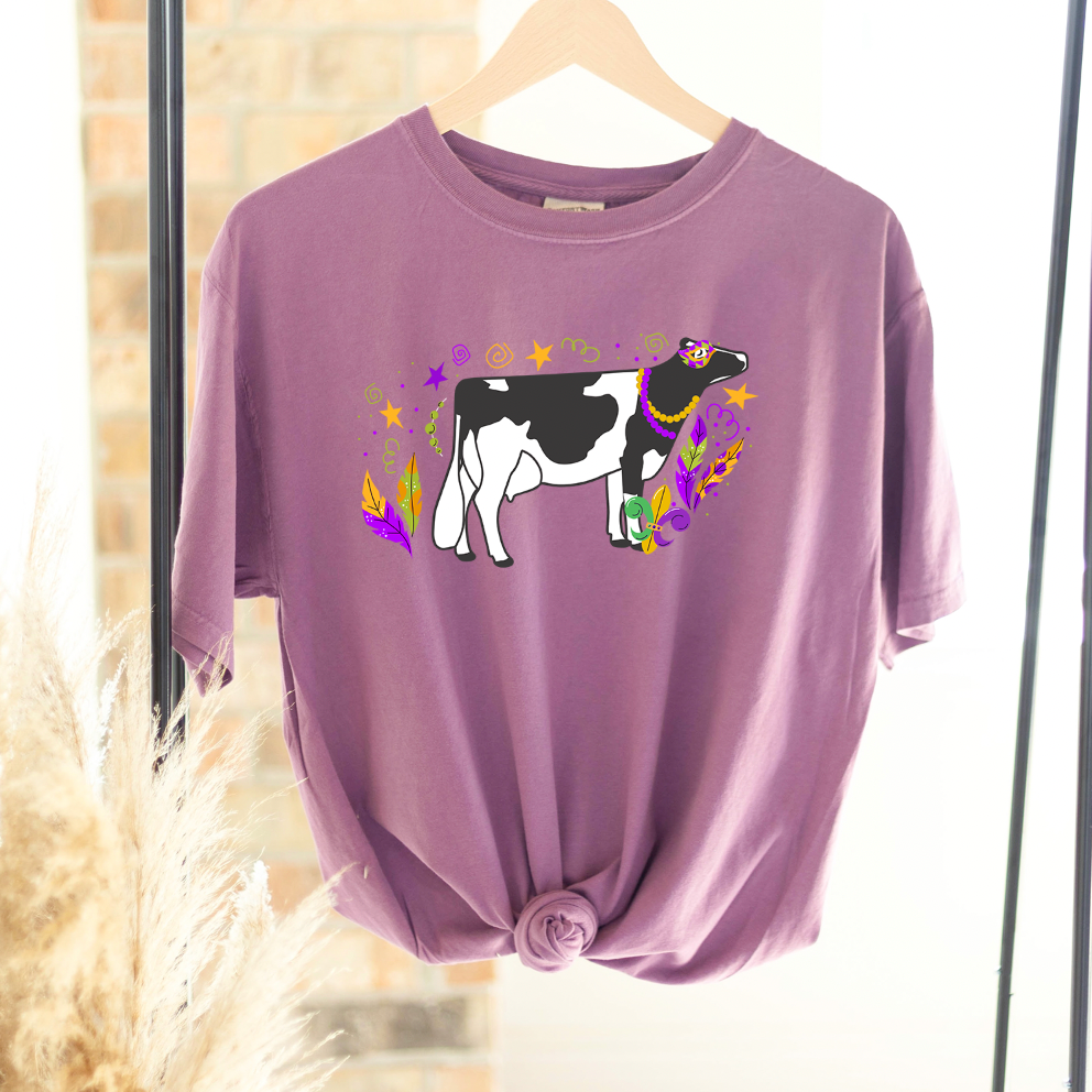 Dairy Cow Mardi Gras ComfortWash/ComfortColor T-Shirt (S-4XL) - Multiple Colors!