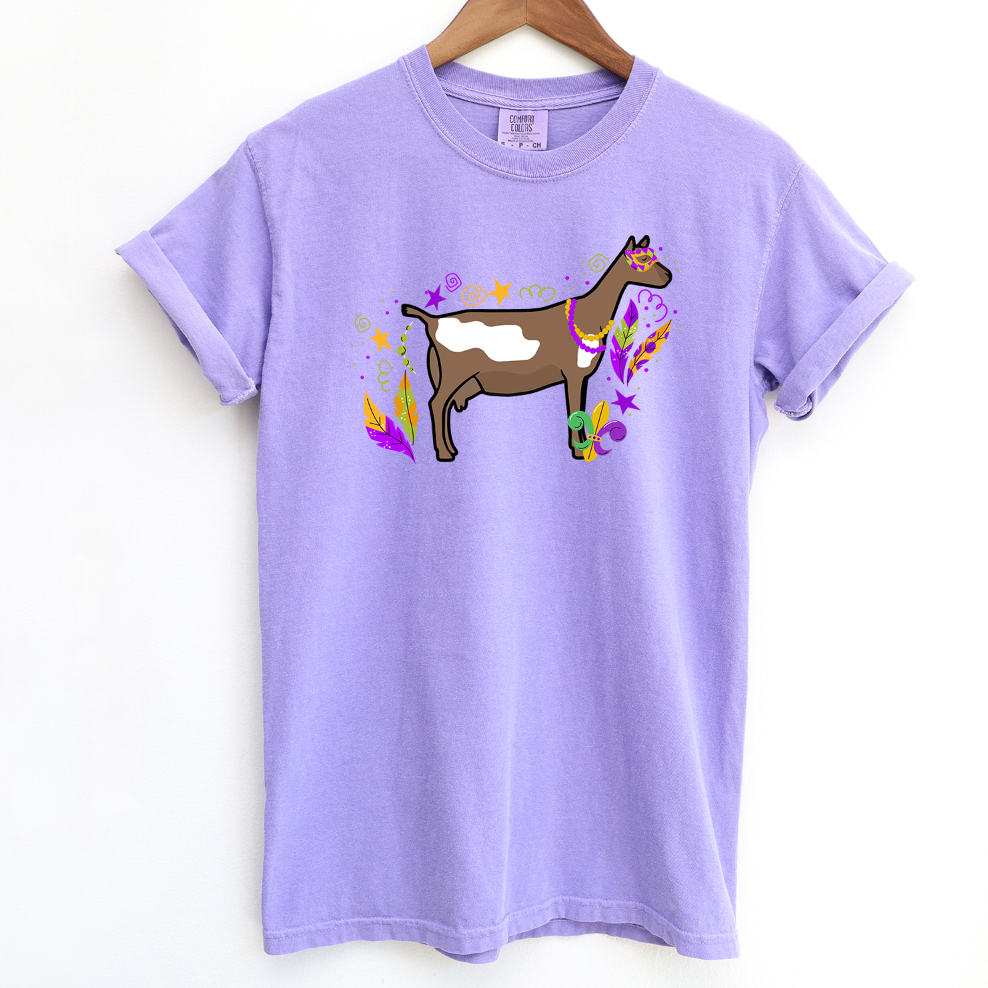Dairy Goat Mardi Gras ComfortWash/ComfortColor T-Shirt (S-4XL) - Multiple Colors!