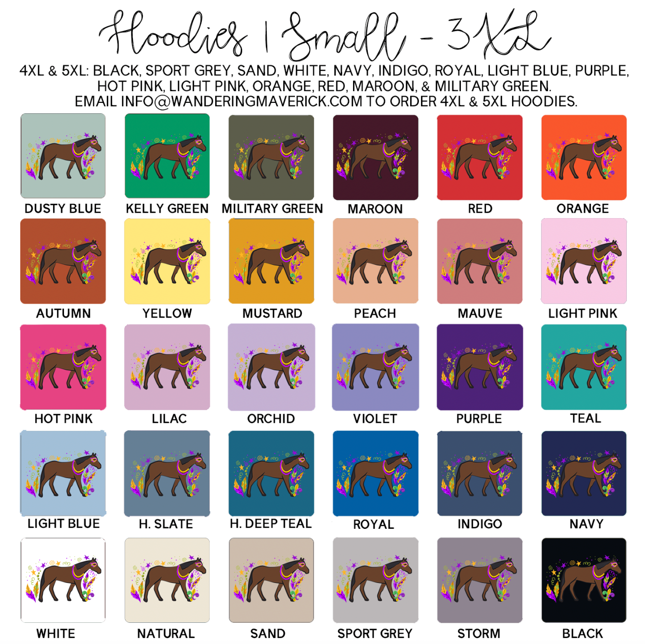 Horse Mardi Gras Hoodie (S-3XL) Unisex - Multiple Colors!