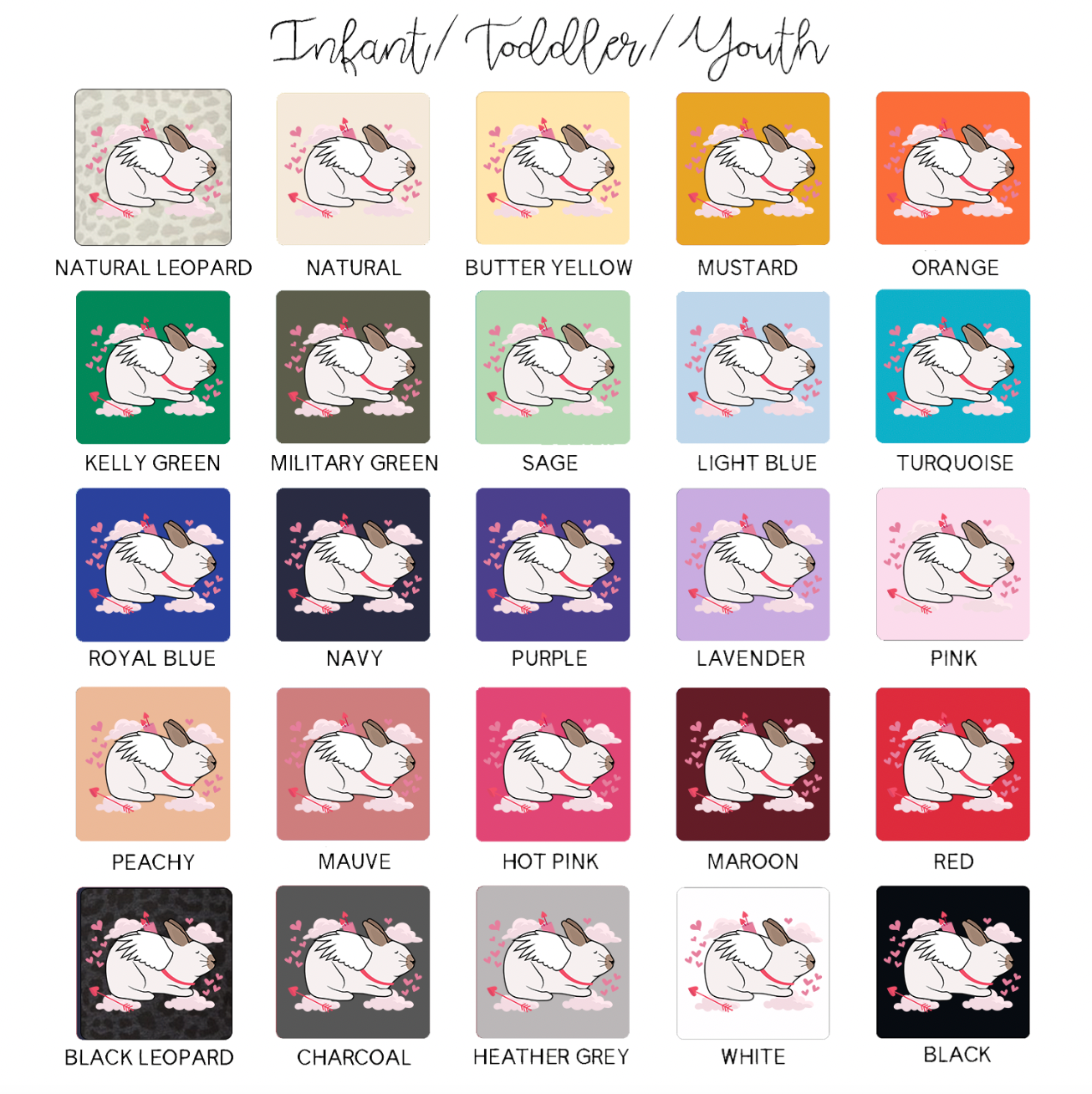 Cupid Rabbit One Piece/T-Shirt (Newborn - Youth XL) - Multiple Colors!