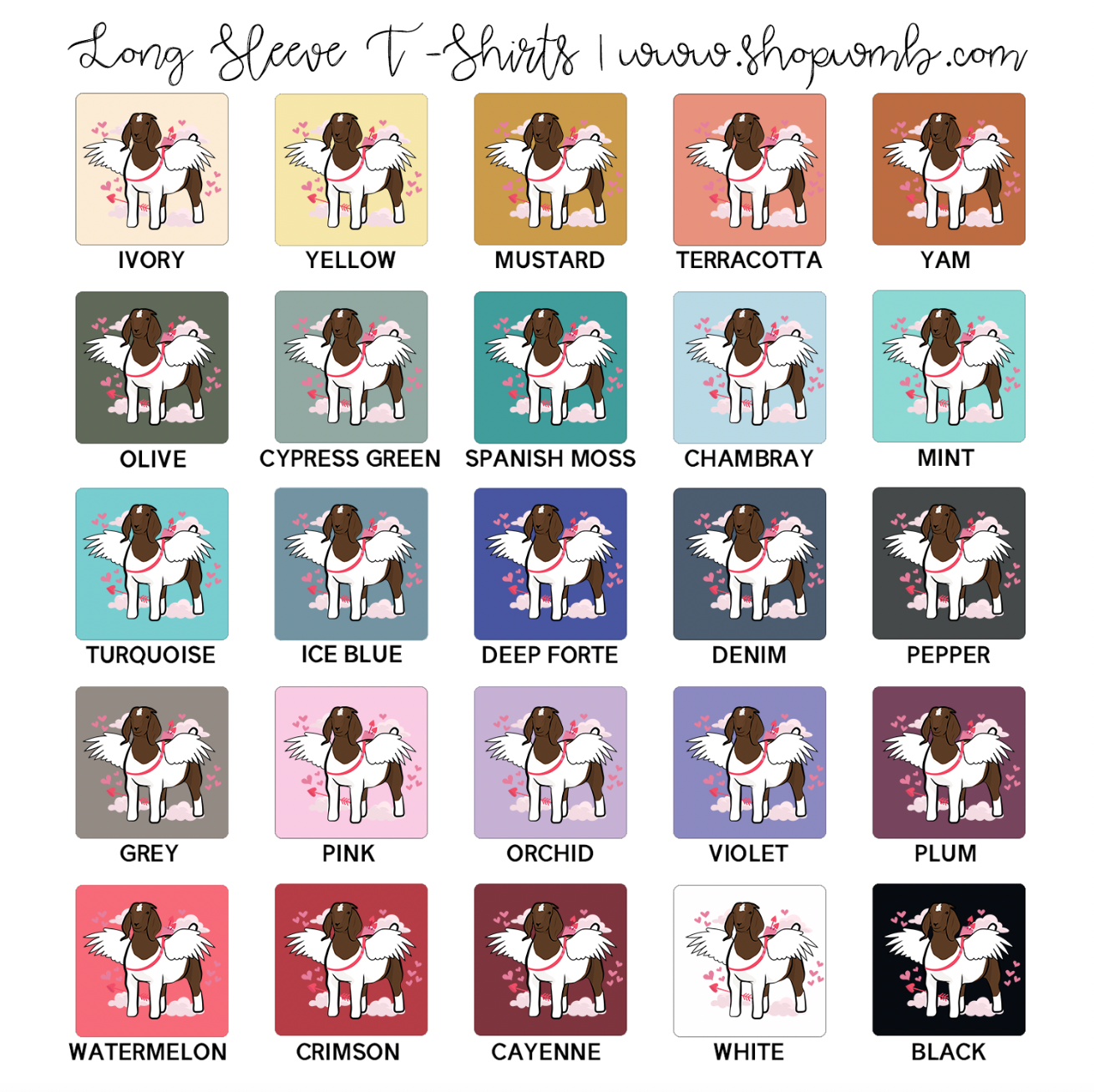 Cupid Goat LONG SLEEVE T-Shirt (S-3XL) - Multiple Colors!