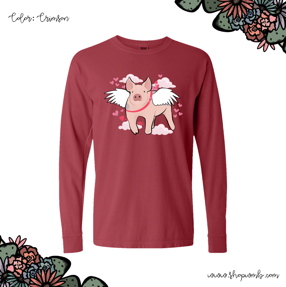 Cupid Pig LONG SLEEVE T-Shirt (S-3XL) - Multiple Colors!