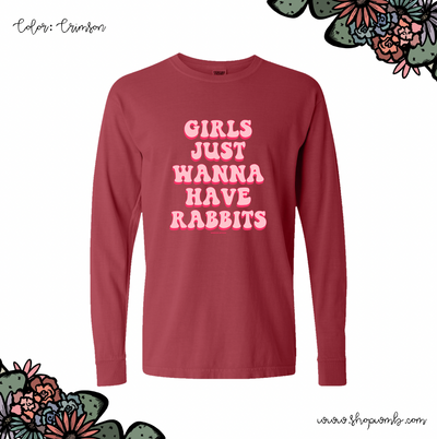 Girls Just Wanna Have Rabbits LONG SLEEVE T-Shirt (S-3XL) - Multiple Colors!