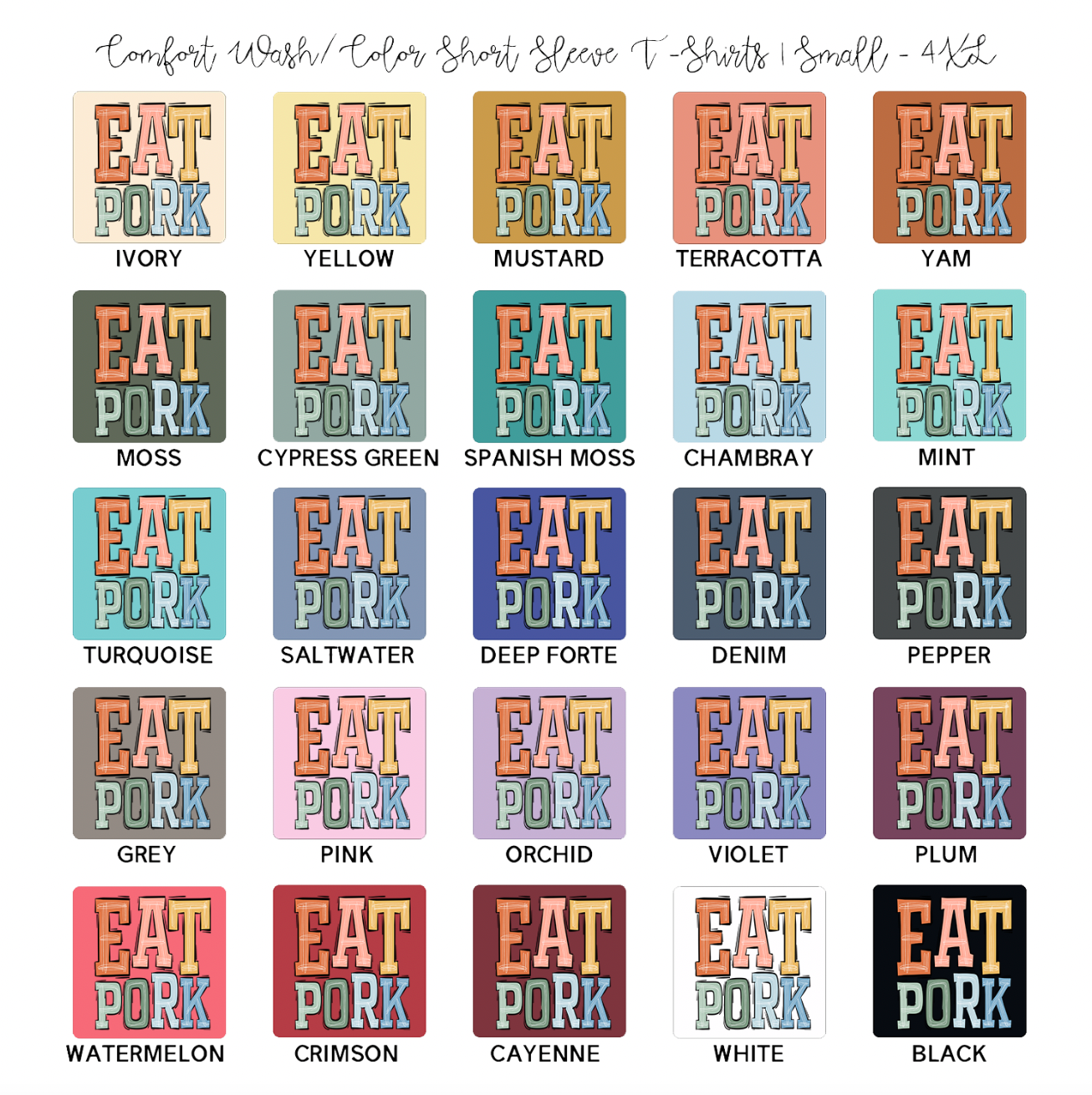 Boho Eat Pork ComfortWash/ComfortColor T-Shirt (S-4XL) - Multiple Colors!
