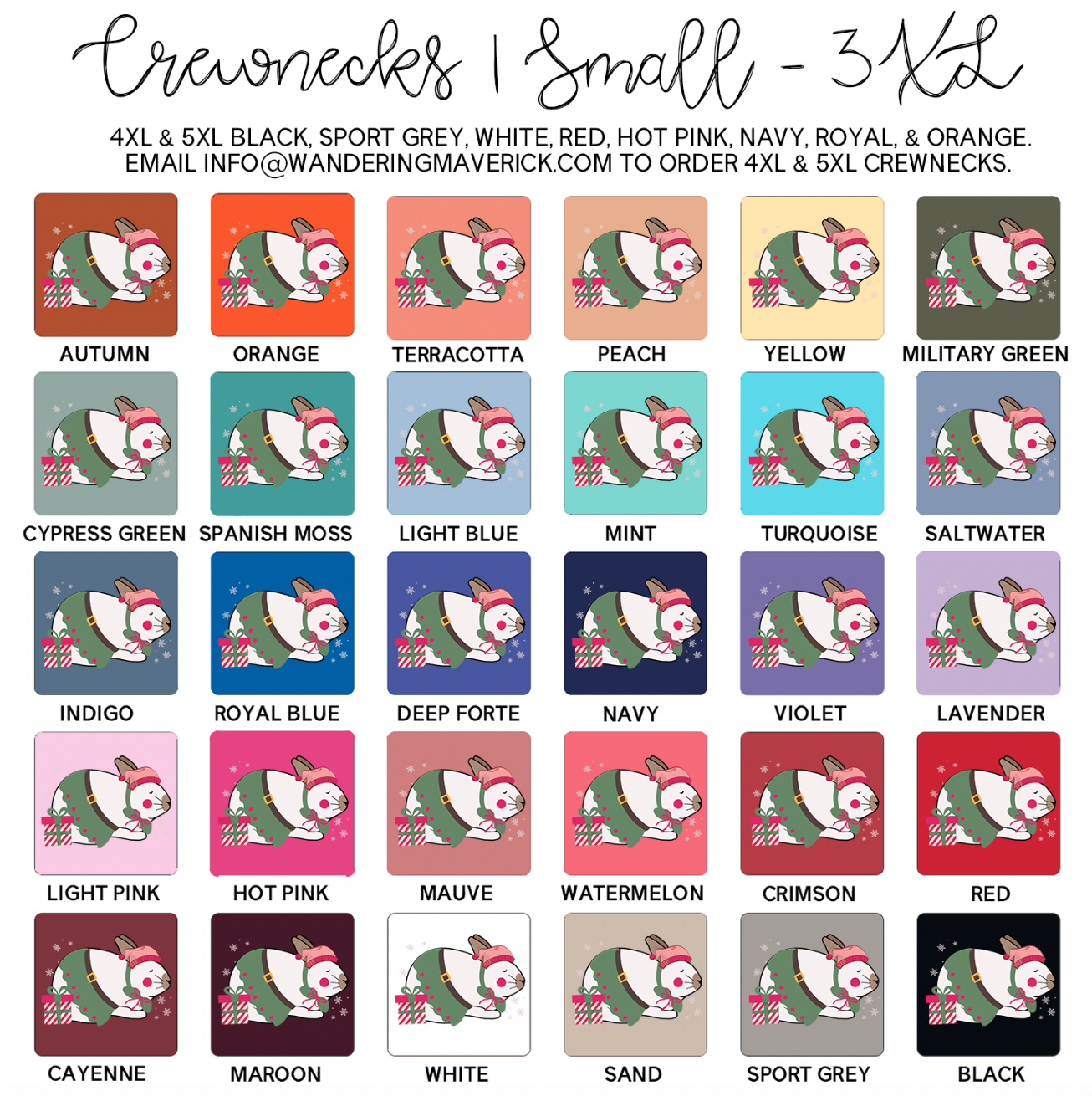 Elf Rabbit Crewneck (S-3XL) - Multiple Colors!