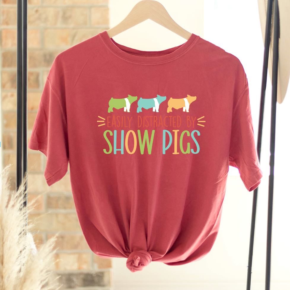 Easily Distracted By Show Pigs ComfortWash/ComfortColor T-Shirt (S-4XL) - Multiple Colors!