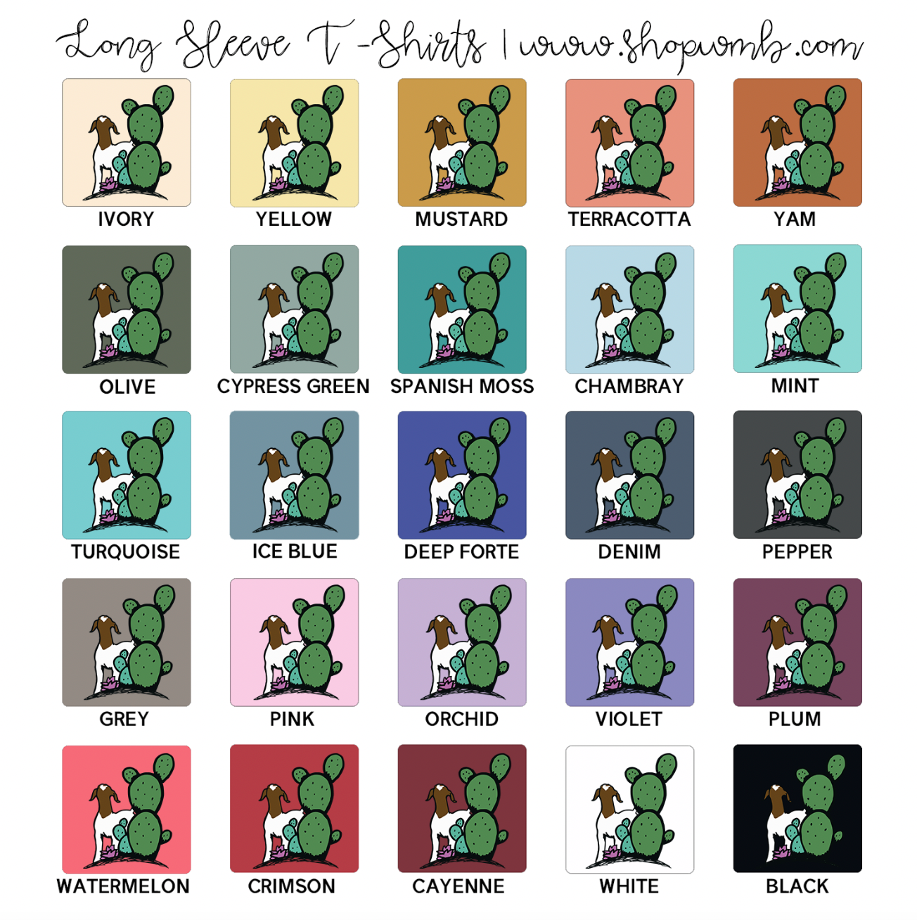 Cactus Goat LONG SLEEVE T-Shirt (S-3XL) - Multiple Colors!