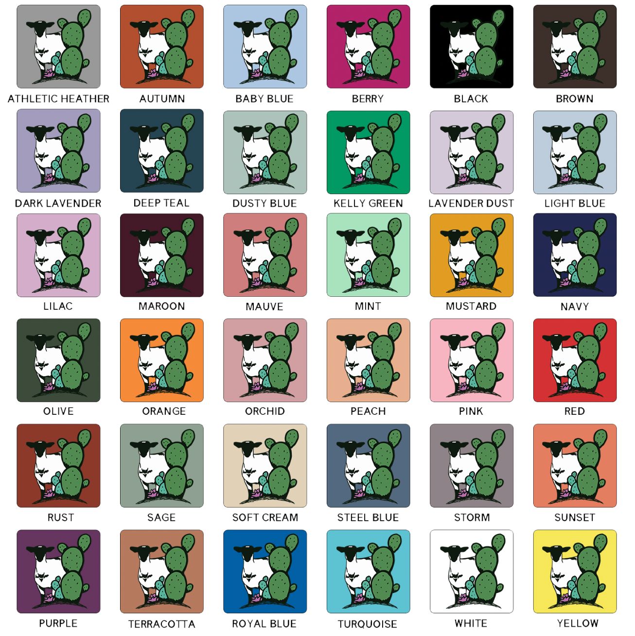 Cactus Lamb T-Shirt (XS-4XL) - Multiple Colors!