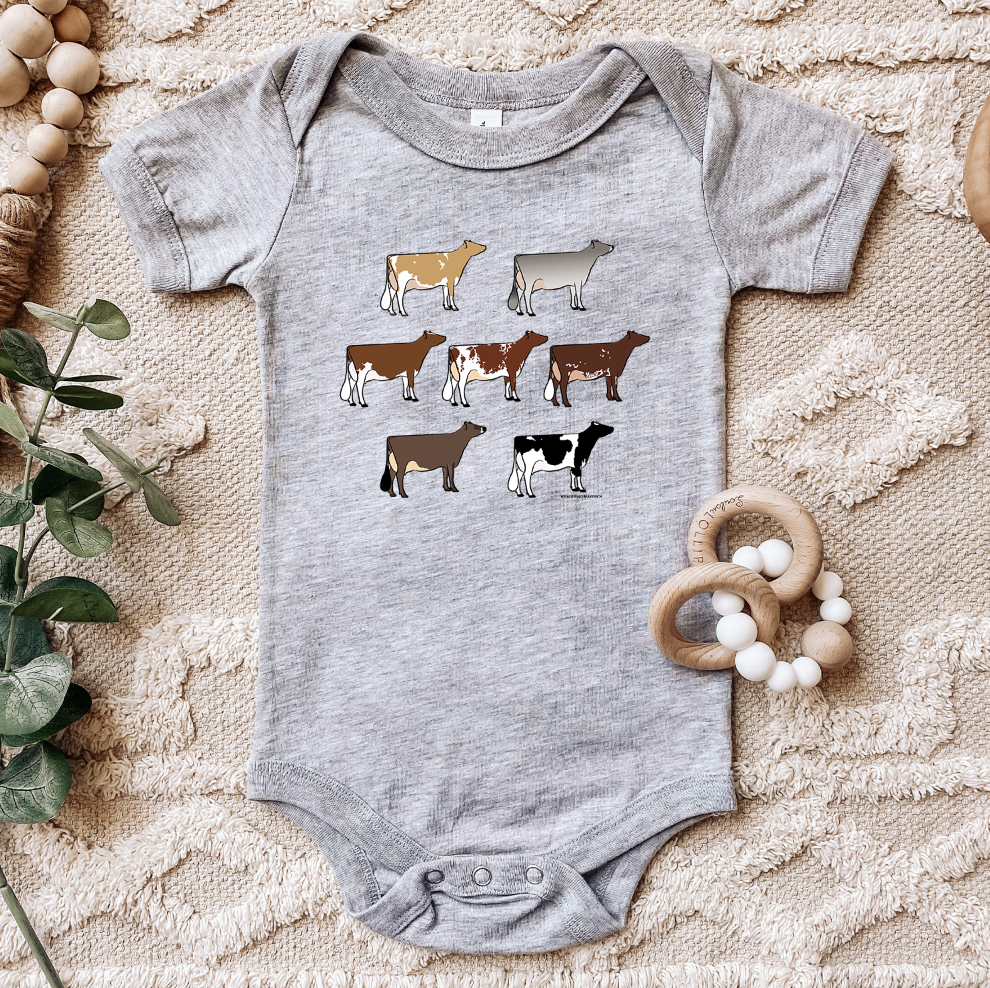 Dairy Cow Breeds One Piece/T-Shirt (Newborn - Youth XL) - Multiple Colors!