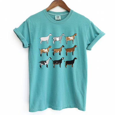 Dairy Goat Breeds ComfortWash/ComfortColor T-Shirt (S-4XL) - Multiple Colors!