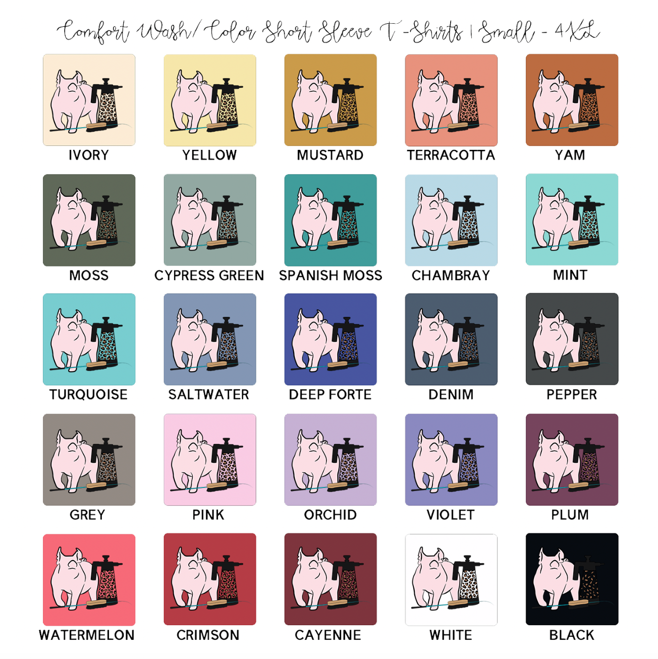 Show Pig Supplies ComfortWash/ComfortColor T-Shirt (S-4XL) - Multiple Colors!