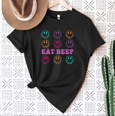 Retro Smile Eat Beef T-Shirt (XS-4XL) - Multiple Colors!
