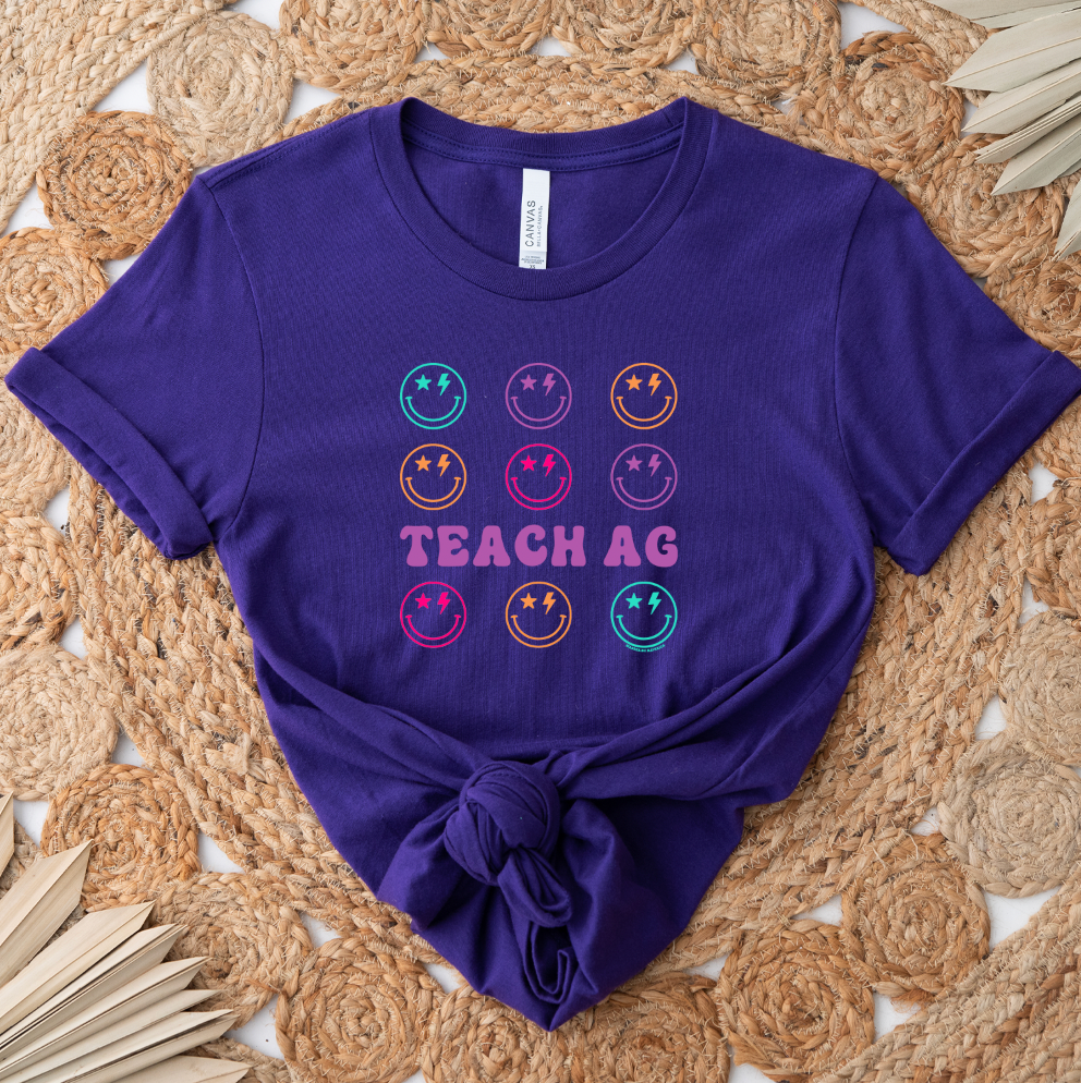 Retro Smile Teach Ag T-Shirt (XS-4XL) - Multiple Colors!