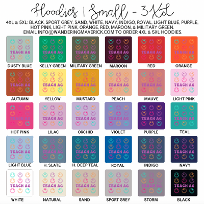 Retro Smile Teach Ag Hoodie (S-3XL) Unisex - Multiple Colors!