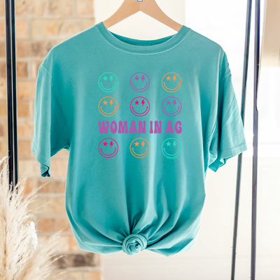 Retro Smile Woman In Ag ComfortWash/ComfortColor T-Shirt (S-4XL) - Multiple Colors!