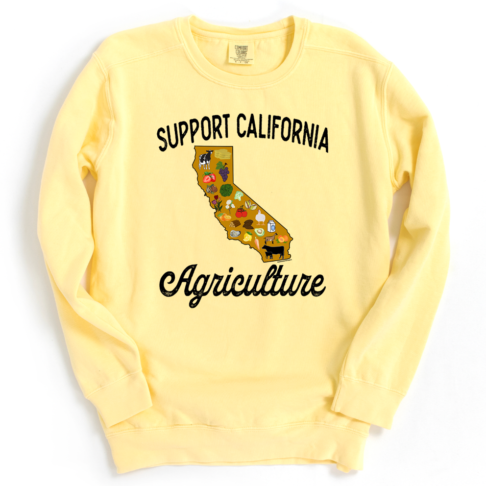 Support California Agriculture Crewneck (S-3XL) - Multiple Colors!