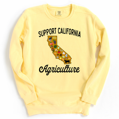 Support California Agriculture Crewneck (S-3XL) - Multiple Colors!