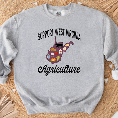 Support West Virginia Agriculture Crewneck (S-3XL) - Multiple Colors!