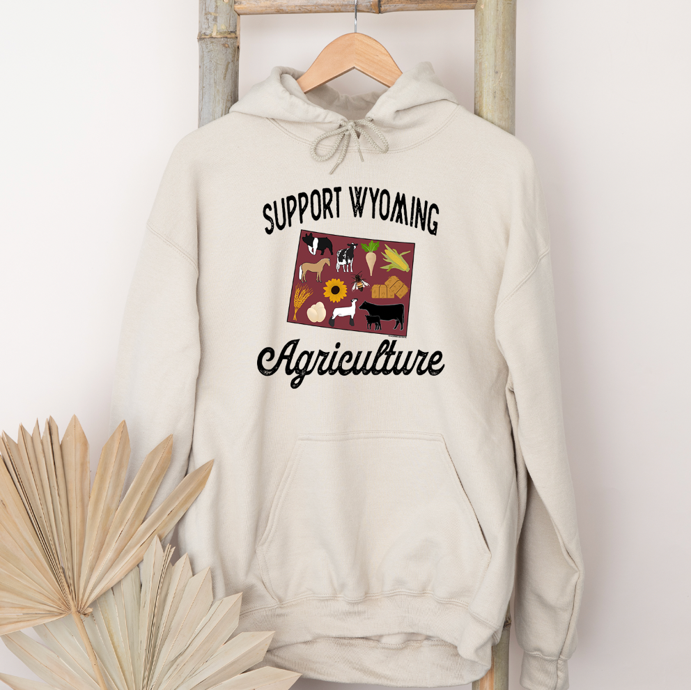 Support Wyoming Agriculture Hoodie (S-3XL) Unisex - Multiple Colors!