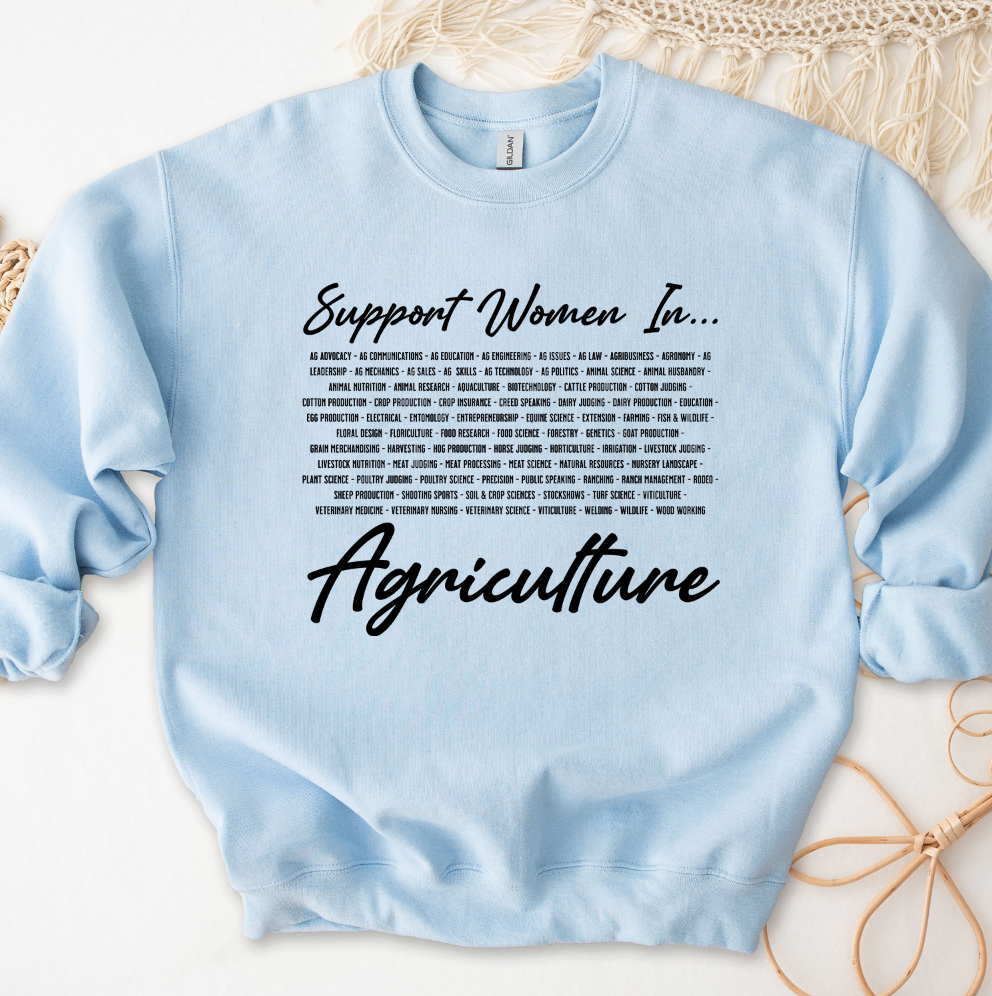Support Women In Ag List Crewneck (S-3XL) - Multiple Colors!