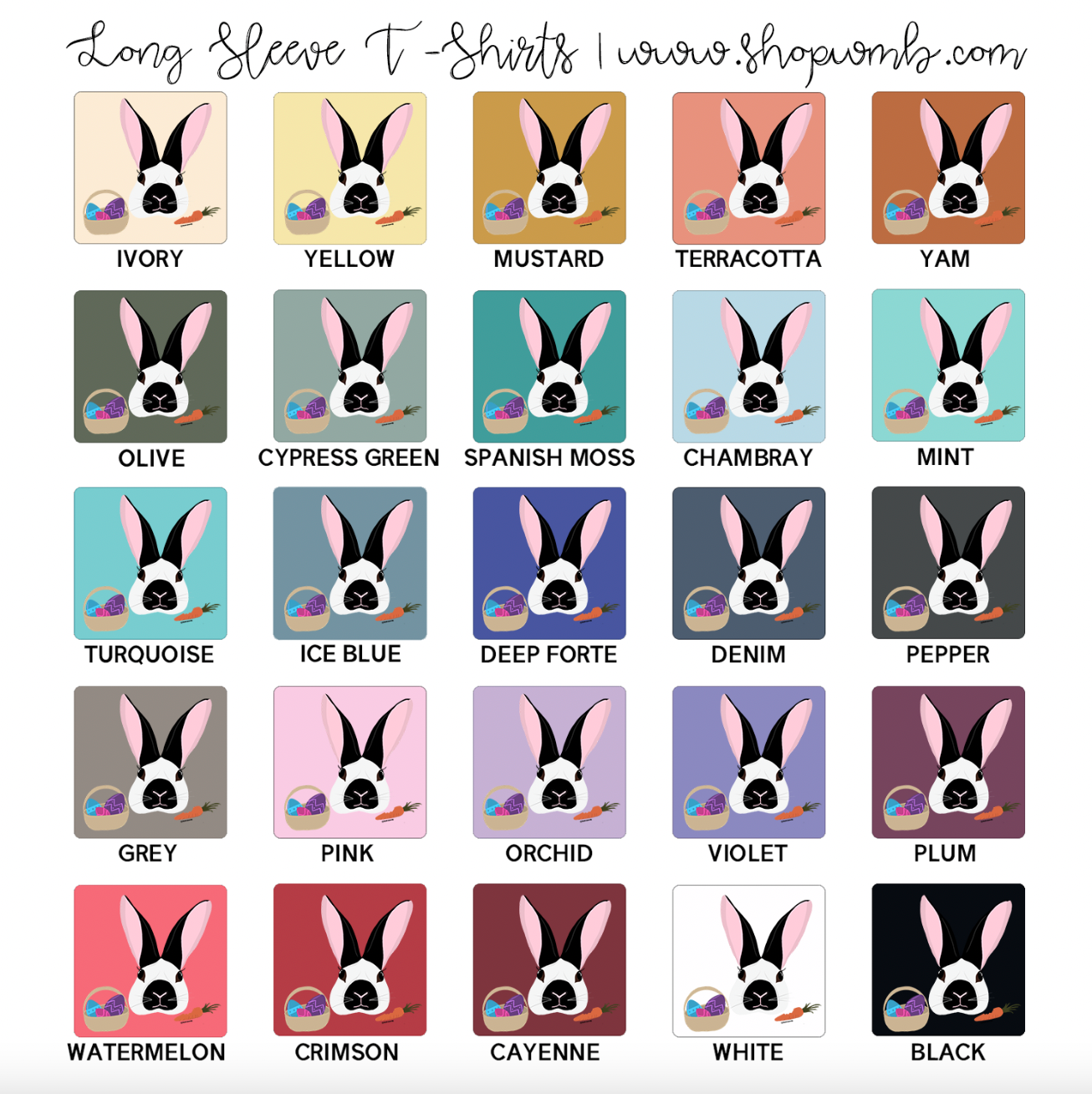 Hoppy Easter Rabbit LONG SLEEVE T-Shirt (S-3XL) - Multiple Colors!