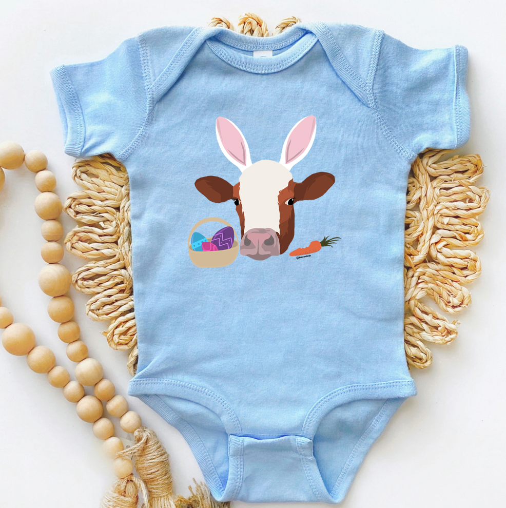 Hoppy Easter Cow One Piece/T-Shirt (Newborn - Youth XL) - Multiple Colors!