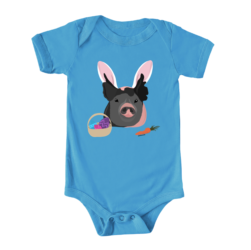 Hoppy Easter Pig One Piece/T-Shirt (Newborn - Youth XL) - Multiple Colors!