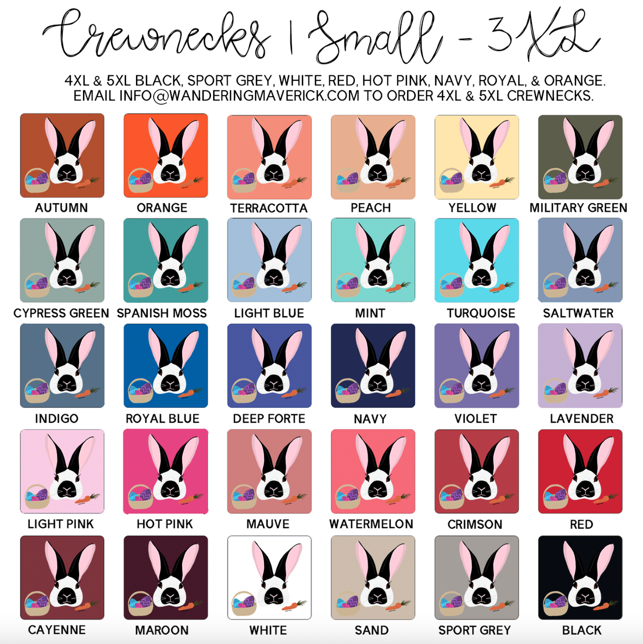 Hoppy Easter Rabbit Crewneck (S-3XL) - Multiple Colors!