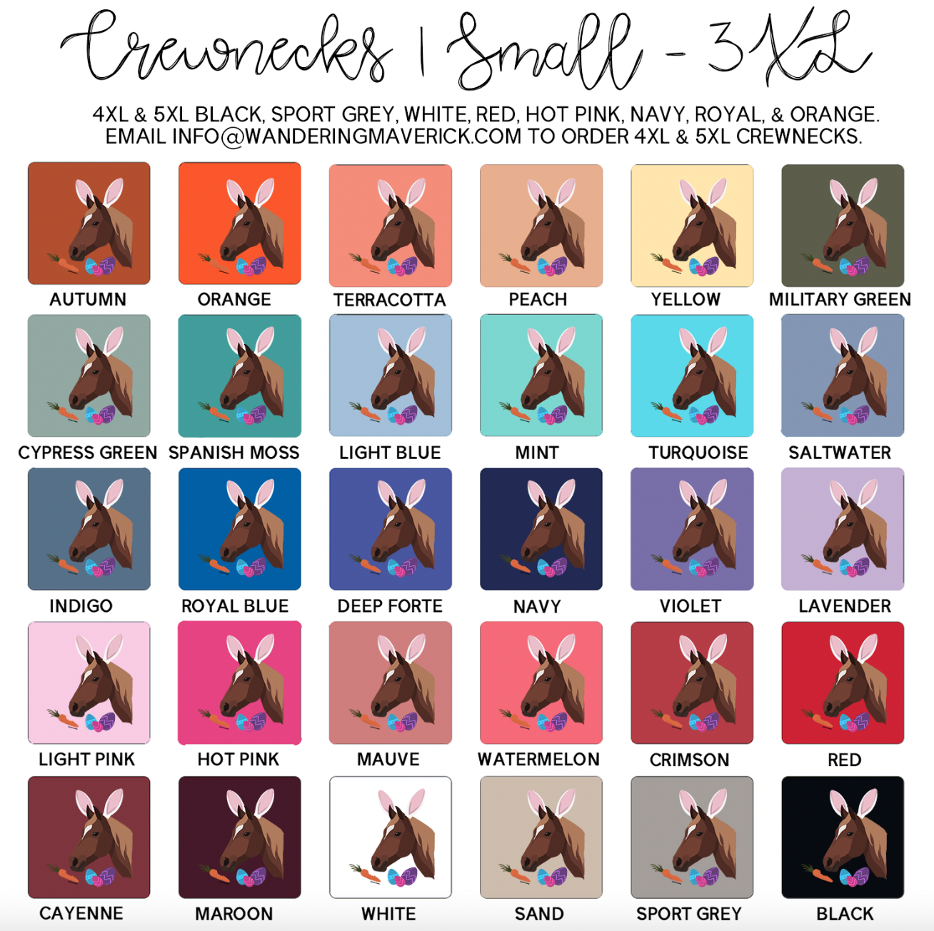 Hoppy Easter Horse Crewneck (S-3XL) - Multiple Colors!