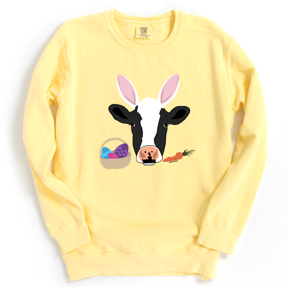 Hoppy Easter Dairy Cow Crewneck (S-3XL) - Multiple Colors!