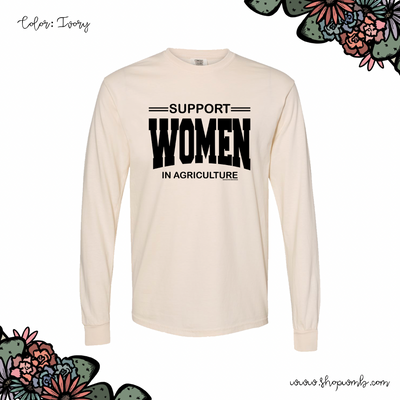 Support Women In Agriculture Black Ink LONG SLEEVE T-Shirt (S-3XL) - Multiple Colors!