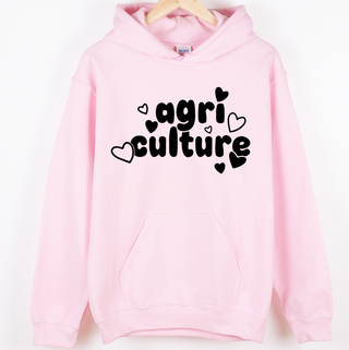 Agriculture Hearts Black– Hoodie