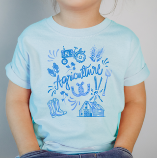 Watercolor Agriculture Blue– Infant/Toddler/Youth