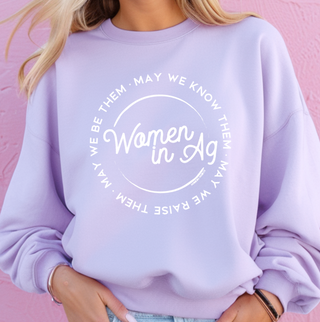 Women In Ag Circle White Ink– Crewneck