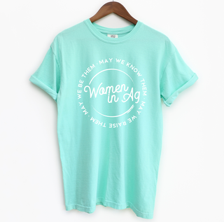 Women In Ag Circle White Ink– Comfort Colors T-Shirt